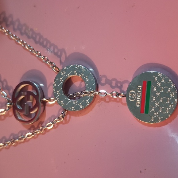 🆕 STAINLESS STEEL LUXURY SILVER Ucci Necklace - Picture 5 of 5